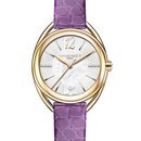 Reloj de piel de cocodrilo teñida de morado de la colección Liens Lumière de Chaumet
