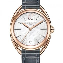 Reloj de piel de cocodrilo teñida de gris de la colección Liens Lumière de Chaumet