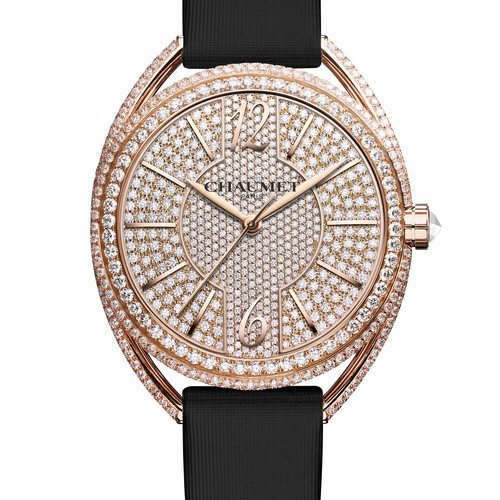 Reloj con la esfera repleta de diamantes de la colección Liens Lumière de Chaumet