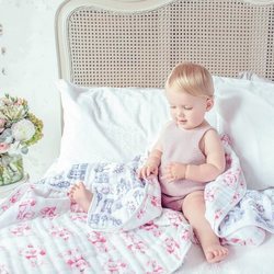 Mantita azul y rosa de 'Los Aristogatos' de Aden+Anais en colaboración con Disney Baby