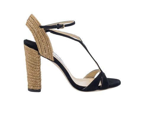 Sandalia de esparto y negras de la nueva colección primavera/verano 2018 de Jimmy Choo