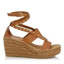 Sandalia marrón con suela de plataforma de esparto de la nueva colección primavera/verano 2018 de Jimmy Choo