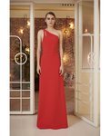 Vestido asimétrico rojo de la nueva colección primavera/verano 2018 de Dolores Promesas