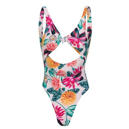 Bañador asimétrico estampado tropical de la nueva colección de ropa de baño de Pull & Bear