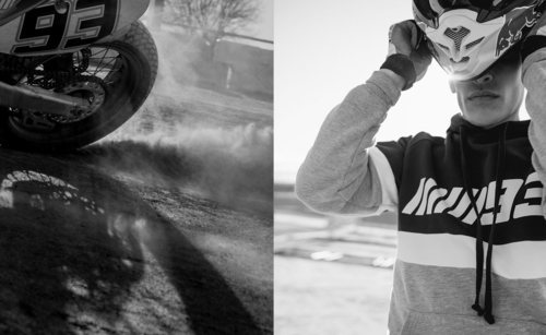 Marc Márquez con una sudadera MM93 de la nueva colección cápsula de Pull & Bear con Marc Márquez 2018
