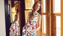 Martina klein con un vestido floral en el film 'Por si acaso' de la nueva campaña de Cortefiel 2018