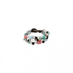 Pulsera de doble cuero de colorines de la nueva colección primavera/verano 2018 de la firma Uno de 50 'colección océano'