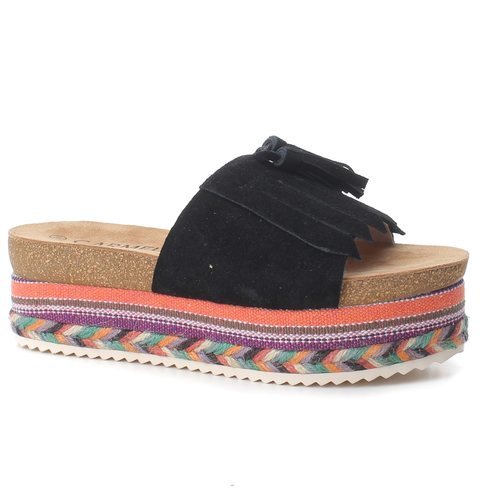 Sandalia con tira de ante negro de la colección primavera/verano 2018 de Carmela
