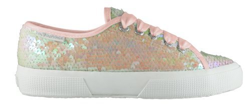 Zapatilla con lentejuelas de la nueva línea en tonos pastel de Superga