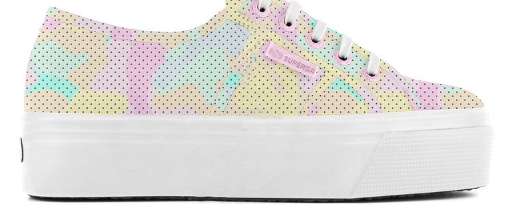 Zapatilla estampada de la nueva línea pastel de Superga