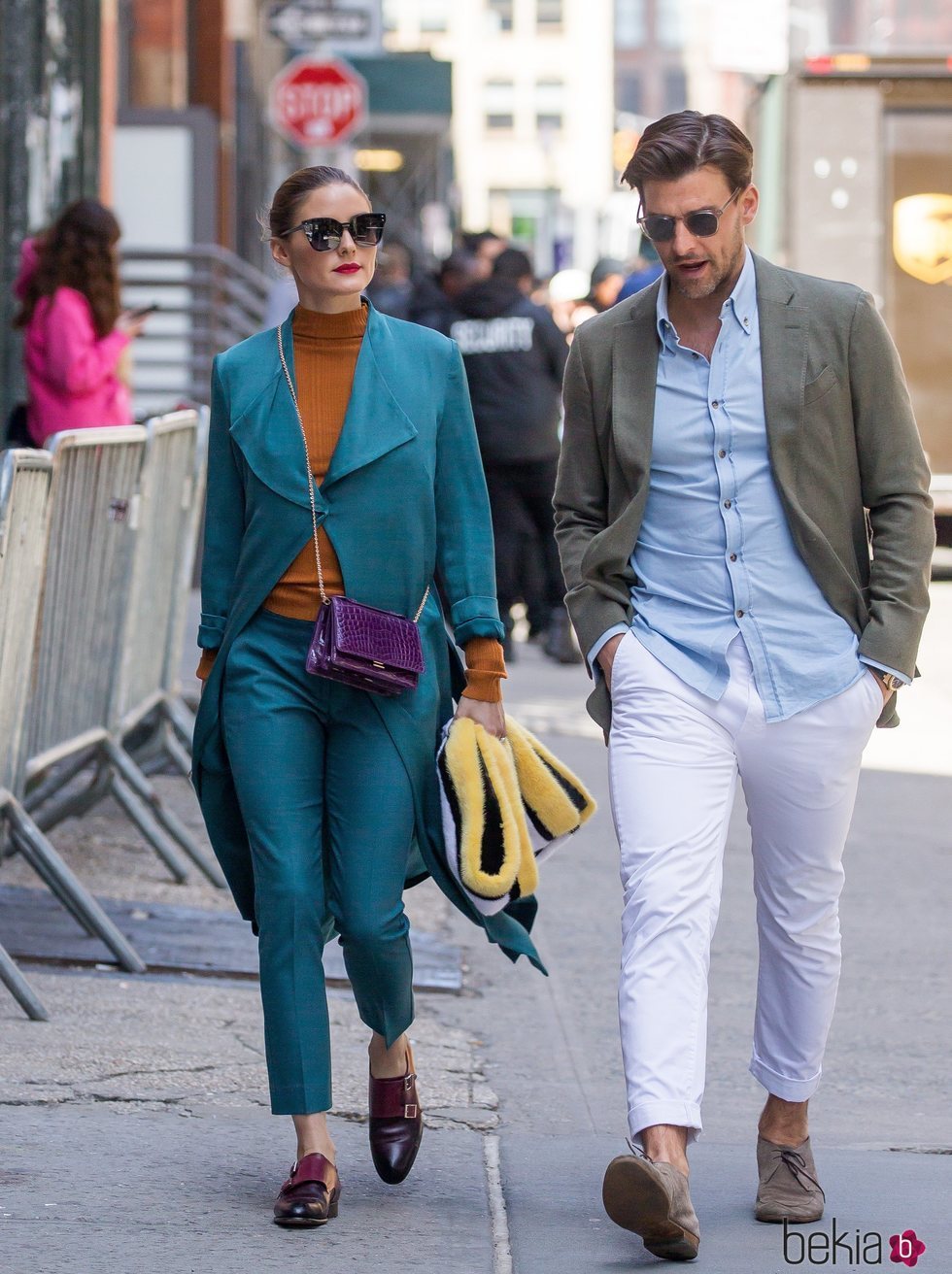 Olivia Palermo recupera el 'color block' tan de moda hace unos años