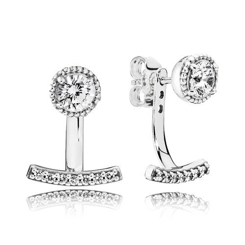 Pendientes plateados de la colección para bodas de Pandora 2018