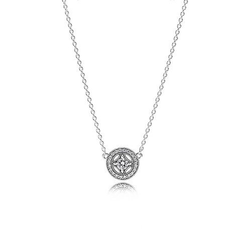 Colgante plateado con brillantes de la colección para bodas de Pandora 2018