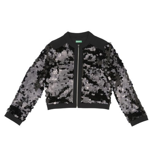 Chaqueta de lentejuelas en color negro de la nueva colección otoño/invierno 2018/2019 de Benetton