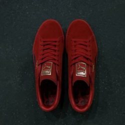 Parte aérea de las nuevas zapatillas Puma SF Suede 50 con la colaboración de Ferrari 2018