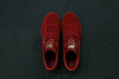 Parte aérea de las nuevas zapatillas Puma SF Suede 50 con la colaboración de Ferrari 2018