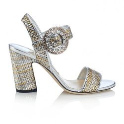 Sandalia metálica de la colección pre-fall 2018 de Jimmy Choo