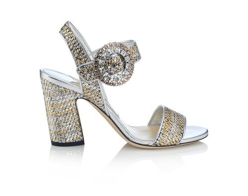 Sandalia metálica de la colección pre-fall 2018 de Jimmy Choo