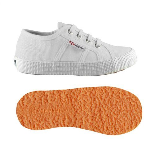 Zapatillas blancas de tela de la nueva colección otoño/invierno 2018-19 de Superga Kids