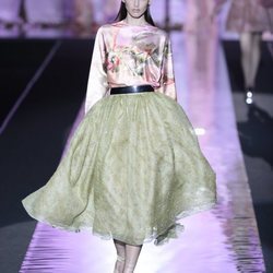 Vestido bicolor de Hannibal Laguna primavera/verano 2019 en la Madrid Fashion Week