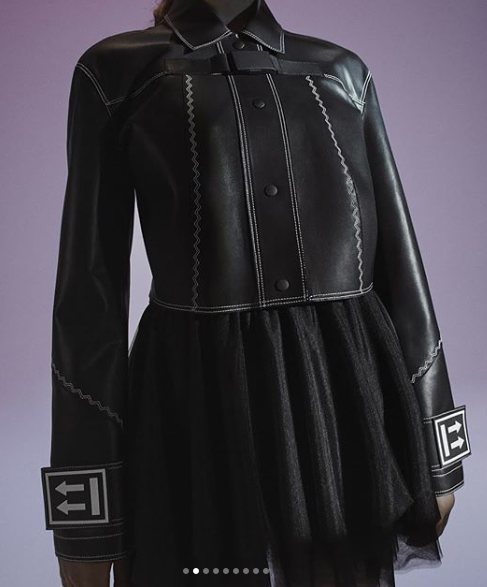 Chaqueta de cuero en color negro de la nueva colección de Virgil Abloh, Nike con Serena Williams 2018