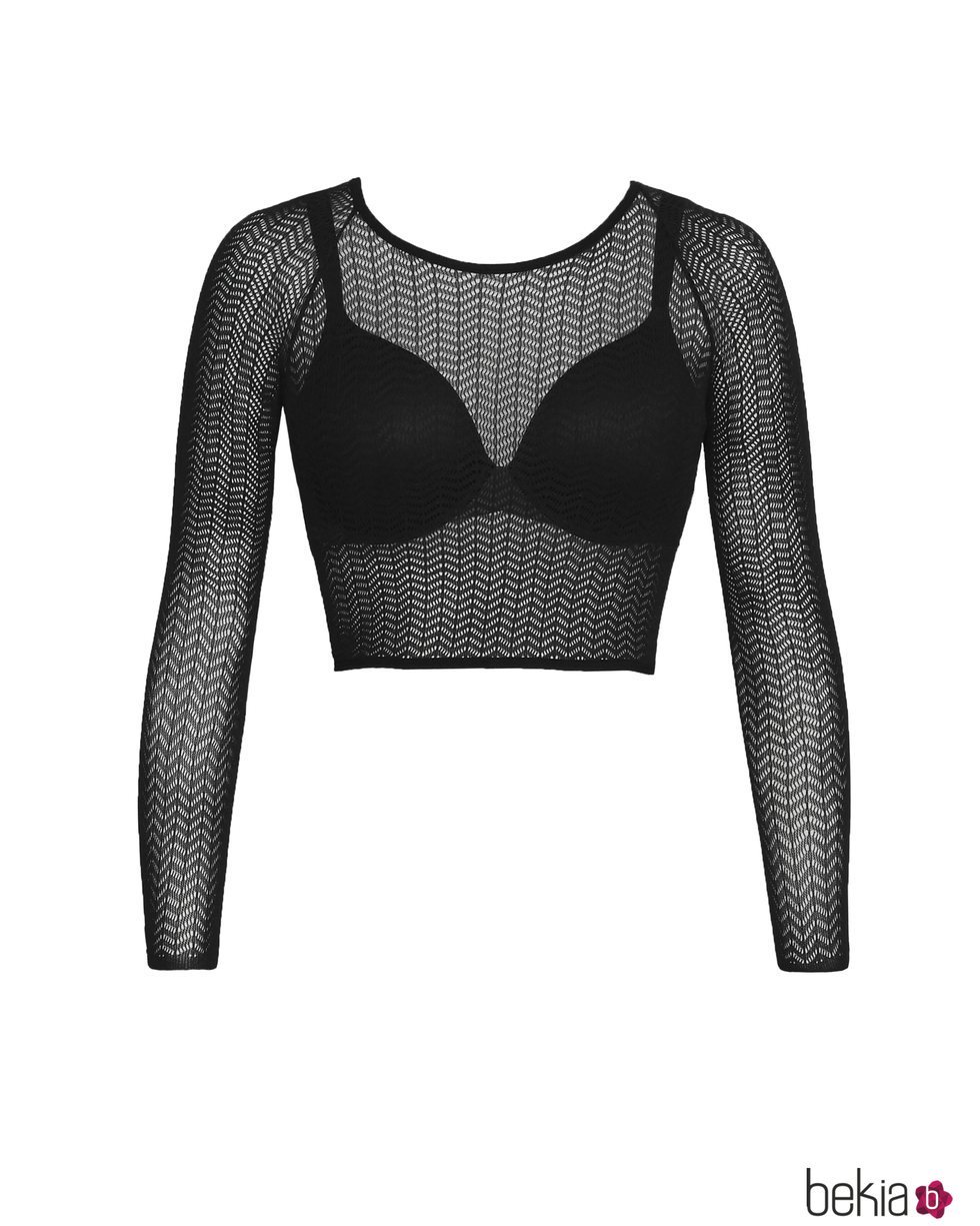Top en color negro con sujetador de la colección Spanx