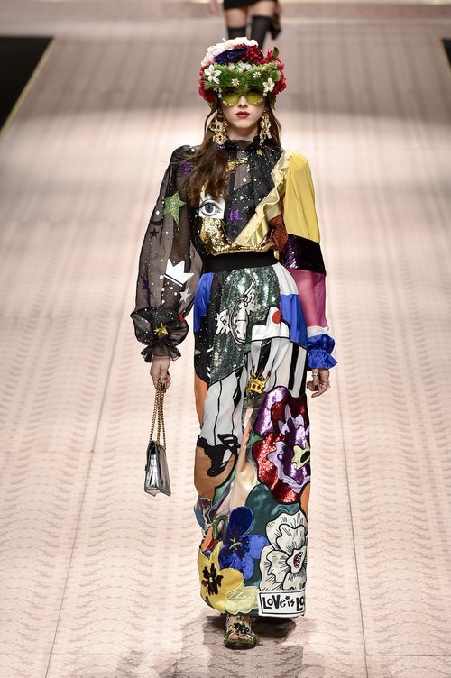 Vestido estampado de Dolce&Gabbana primavera/verano 2019 en la Milán Fashion Week