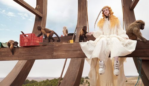 Vestido de volantes de la colección crucero 2019 de Gucci