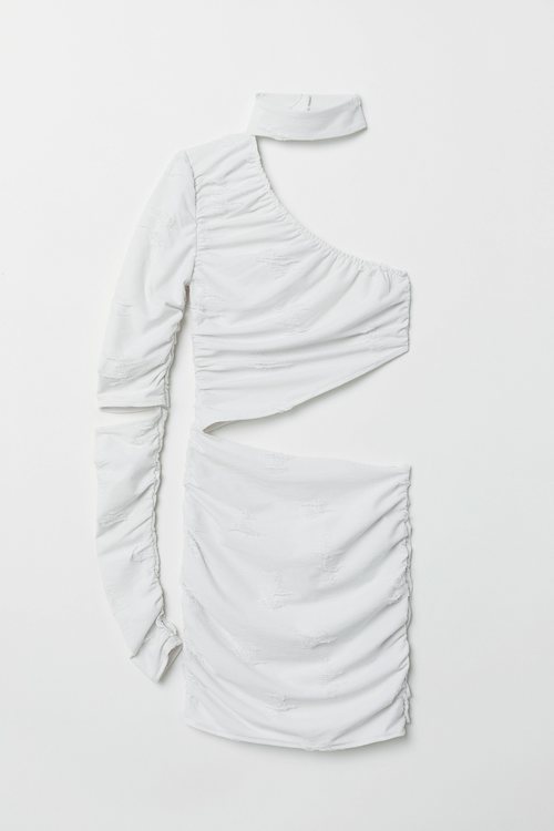 Vestido blanco asimétrico de la colección cápsula de Halloween de H&M 2018