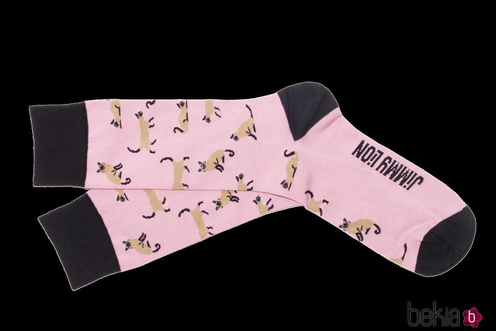 Calcetines rosas con estampado de la colección 'The City' de Jimmy Lion