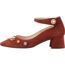 Zapato de tacón medio en color camel de la firma Lodi