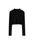 Crop top de manga larga negro de la colección cápsula de Rosalía para Pull and Bear