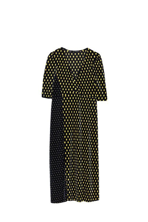 Vestido largo con estampado de topos de Sfera