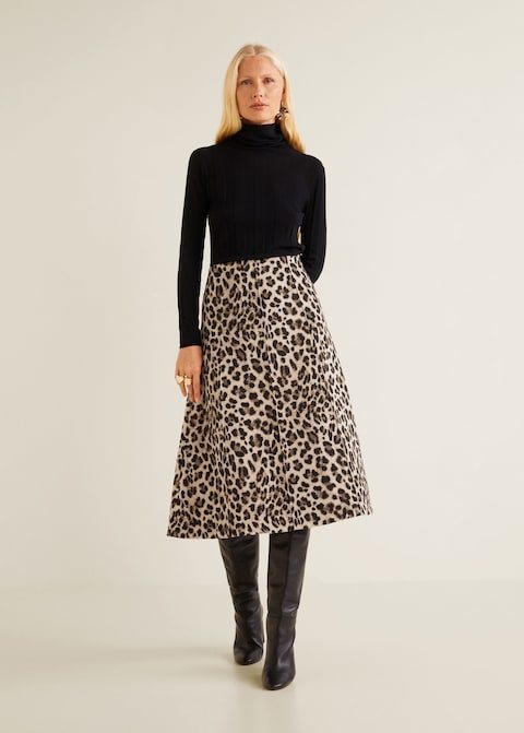 Falda 'animal print' de la nueva colección de Mango otoño/Invierno 2018/2019