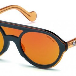 Gafas de sol amarillas con detalles negros de Marcolin Moncler otoño/invierno 2018