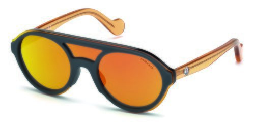 Gafas de sol amarillas con detalles negros de Marcolin Moncler otoño/invierno 2018