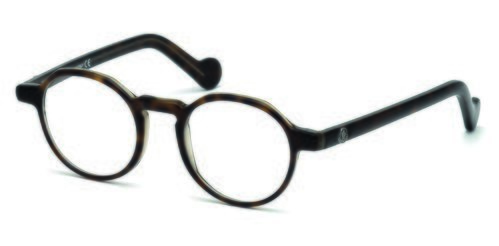 Gafas redondas de estampado marrón de Marcolin Moncler otoño/invierno 2018