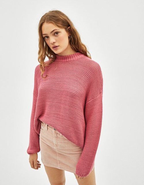 Jersey rosa de punto de Bershka 2018