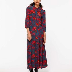 Vestido largo estampado de la colección de Navidad de Sisley 2018