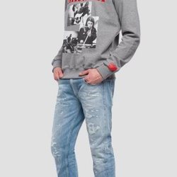 Sudadera gris de hombre de la colección cápsula de Replay y Nirvana 2018