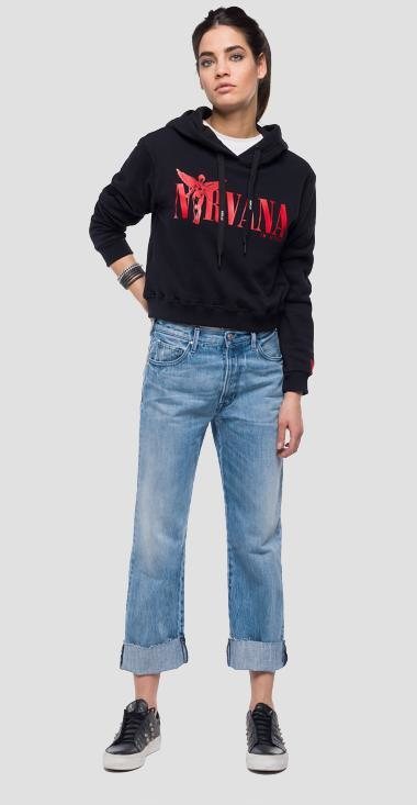 Sudadera negra de Nirvana de la colección cápsula de Replay 2018