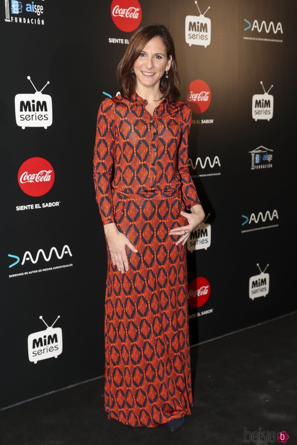 Malena Alterio posa con un vestido étnico en los Premios Mim Series 2018