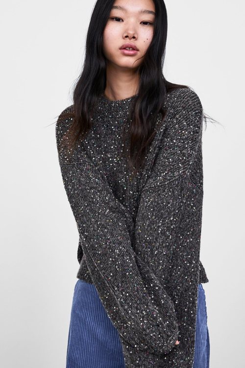 Jersey con lentejuelas de la colección otoño/invierno 2018/2019 de Zara