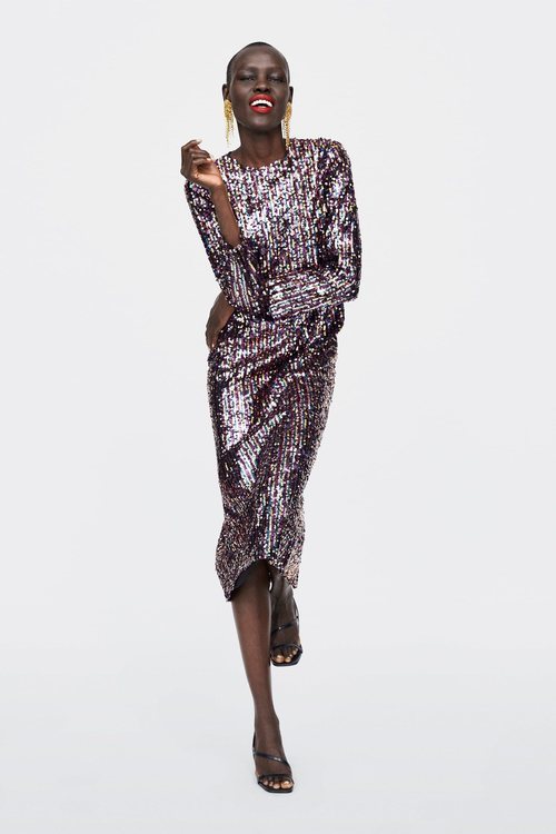 Vestido multicolor de la colección otoño/invierno 2018/2019 de Zara