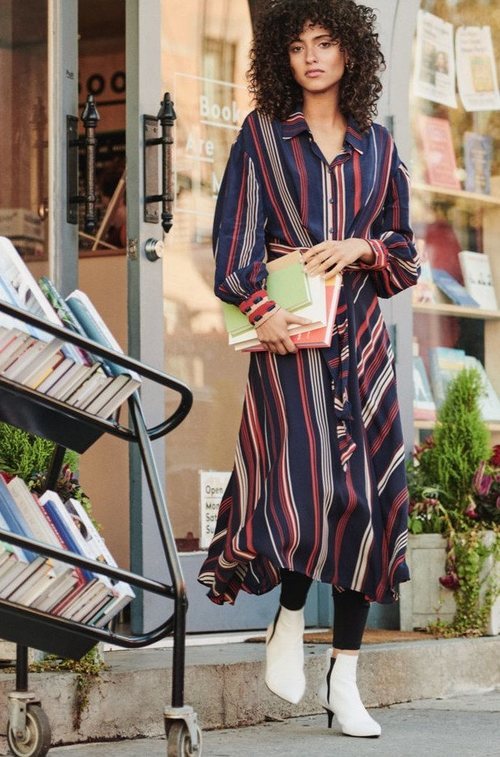Vestido de rayas de la colección invierno 2019 de H&M