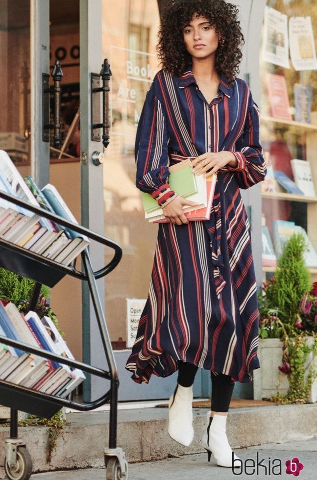 Vestido de rayas de la colección invierno 2019 de H&M