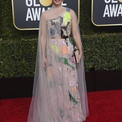 Lucy Liu con un vestido de Galia Lahav en la alfombra roja de los Globos de Oro 2019
