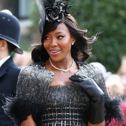 Naomi Campbell en la boda real en Londres