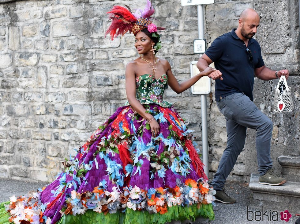 Naomi Campbell en la Dolce Gabbana fashion show