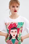 Camiseta blanca estampada de Bijou Karman para la colección 'Women in Art' de Zara TRF 2019